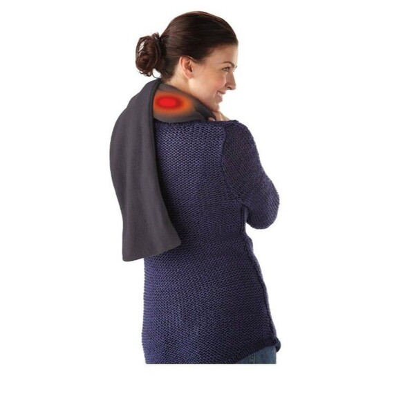 Sunbeam Heated Scarf Fleece Heated Neck Scarf Gray One Size NEW - Picture 3 of 6